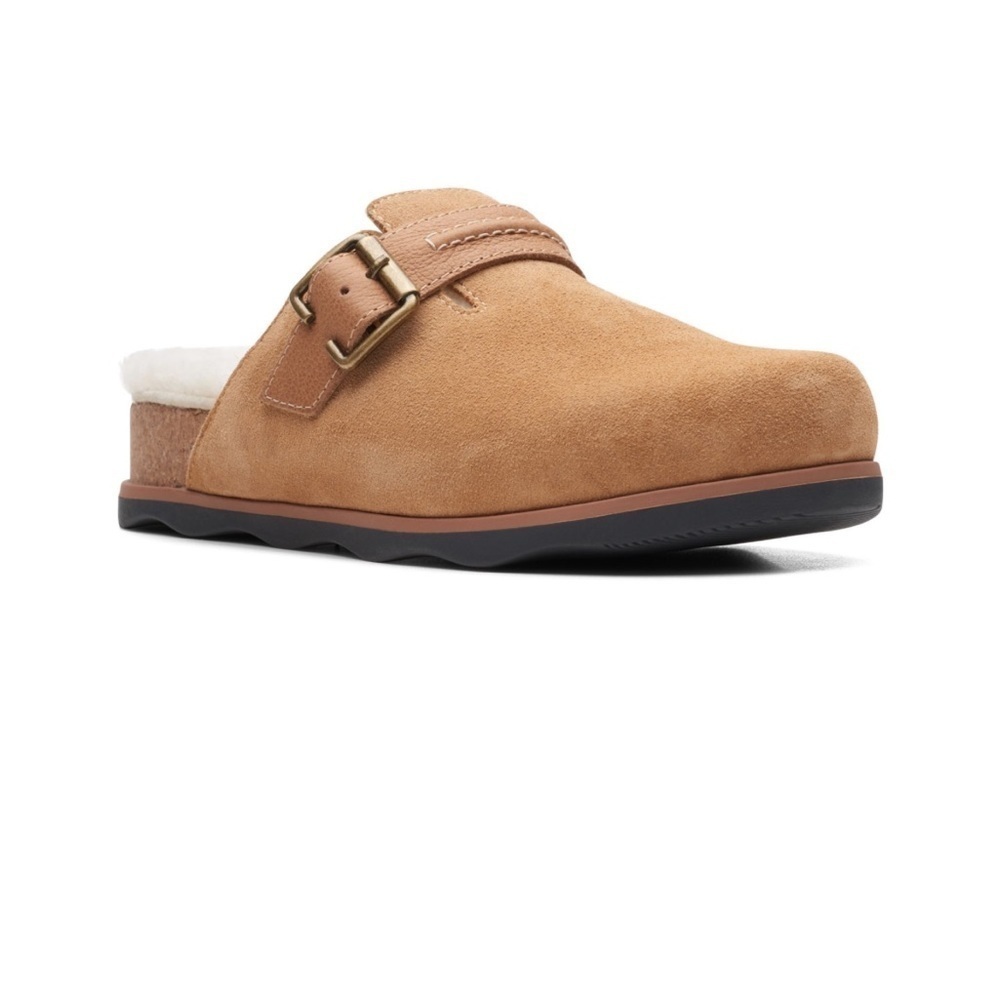 Clarks Slide Tan Suede